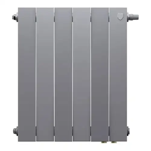 Радиатор биметаллический 500 VDR (6 секций) нижнее подкл. PianoForte Silver Satin Royal Thermo - almatherm.kz