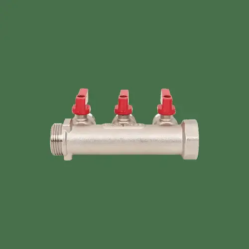 Коллектор НР с краном 2 выхода 3/4"x1/2" Aqualink - almatherm.kz