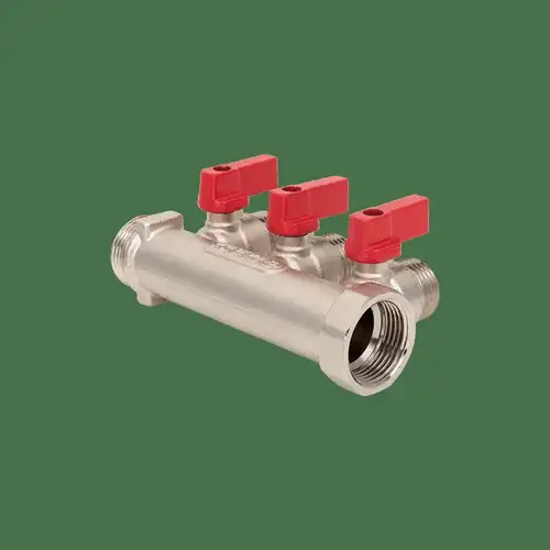 Коллектор НР с краном 2 выхода 3/4"x1/2" Aqualink - almatherm.kz