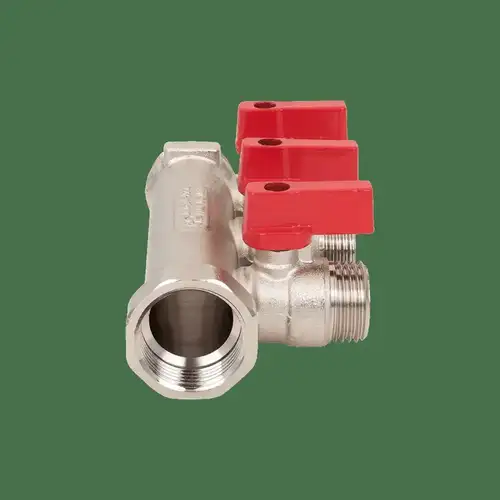 Коллектор НР с краном 2 выхода 3/4"x1/2" Aqualink - almatherm.kz