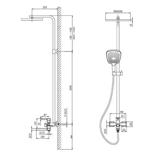 Душевая стойка Divic DV 26-8-AB - almatherm.kz