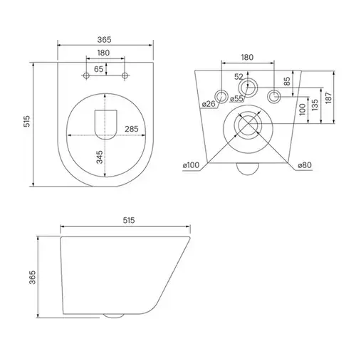 Унитаз подвесной безободковый Iddis Calipso CALR3BMi25 черный мат - almatherm.kz