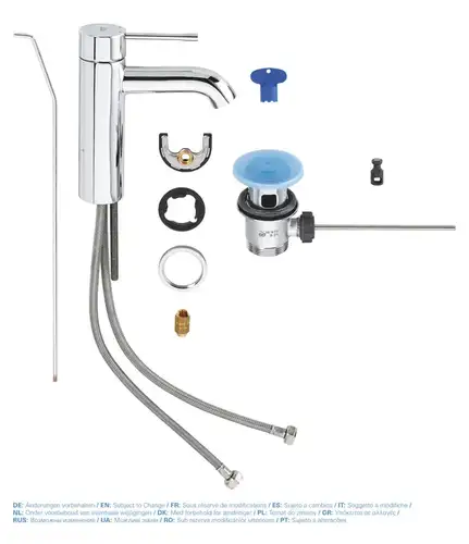 Смеситель раковины с донным клапаном Grohe Essence+ 23589001 - almatherm.kz