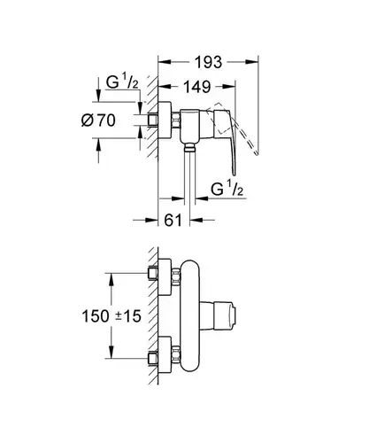 Смеситель душа Grohe Eurostyle Cosmopolitan 33590002 - almatherm.kz