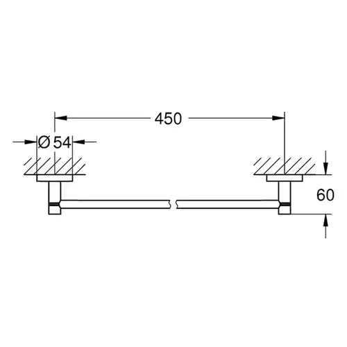 Полотенцедержатель широкий 450 мм Grohe Essentials 40688001 - almatherm.kz