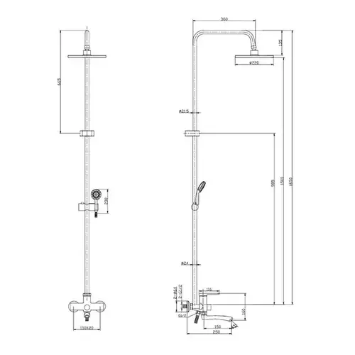 Душевая стойка Divic DV 3-8-N - almatherm.kz
