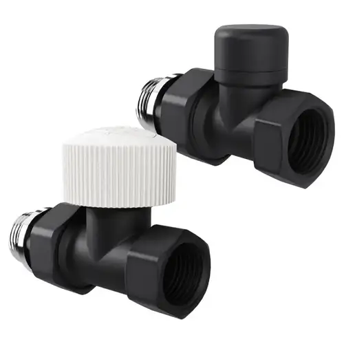 Комплект клапанов радиаторных термостатических прямой 1/2" черный Design Royal Thermo - almatherm.kz