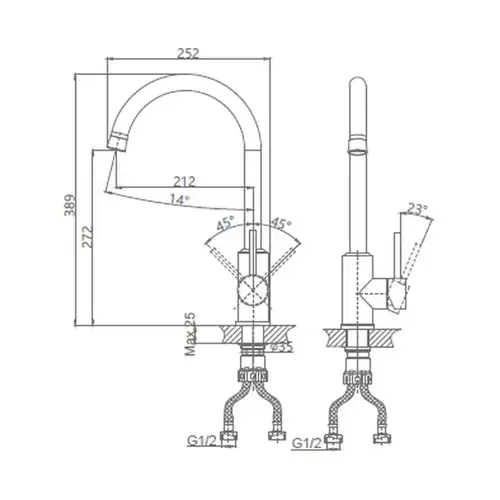 Смеситель кухни Daiva DA 8-3 - almatherm.kz