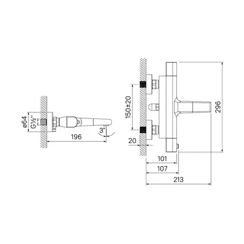 Смеситель ванны с термостатом Iddis Uniterm UNISB02i74WA - almatherm.kz
