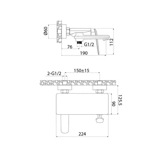 Смеситель ванны Iddis Dash DASSB00i02WA - almatherm.kz