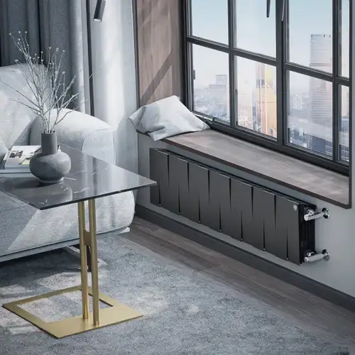 Радиатор биметаллический 200x100 (12 секций) PianoForte Noir Sable Royal Thermo - almatherm.kz