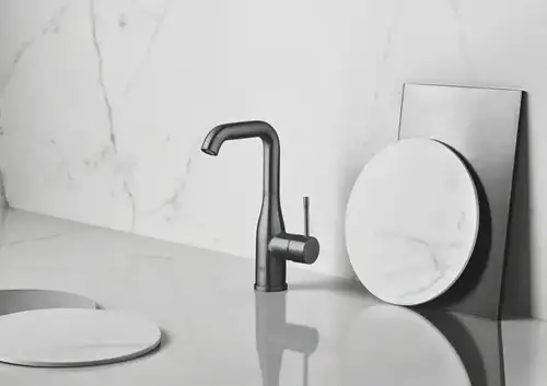Смеситель раковины темный графит матовый размер L Grohe Essence New 24174AL1 - almatherm.kz