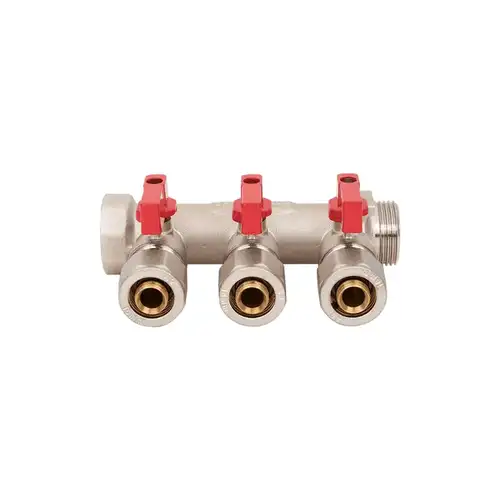 Коллектор с отсекающим краном 2 выхода 3/4" 16 Aqualink - almatherm.kz