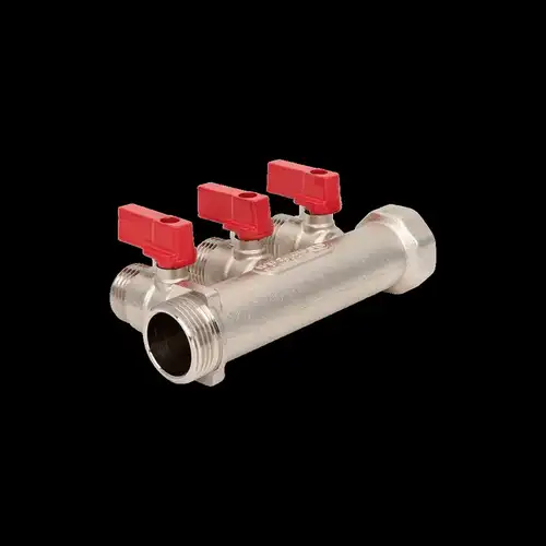 Коллектор НР с краном 4 выхода 3/4"x1/2" Aqualink - almatherm.kz