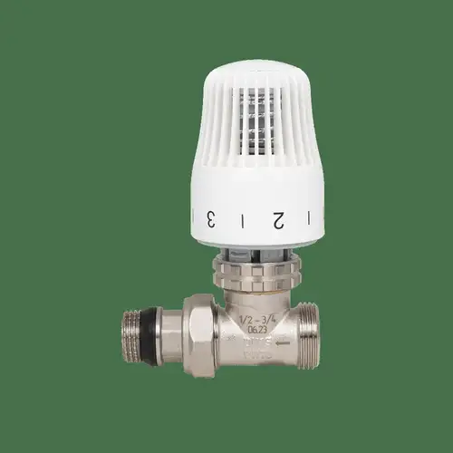 Клапан термостатический прямой 1/2" с термоголовкой Aqualink - almatherm.kz