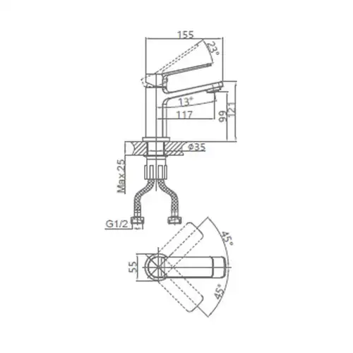 Смеситель раковины Daiva DA 12-10 - almatherm.kz