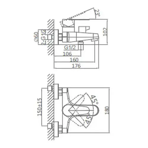 Смеситель ванны Daiva DA 14-6 - almatherm.kz