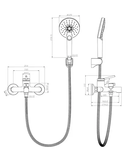 Смеситель ванны короткий излив Lemark Minima LM3814C - almatherm.kz