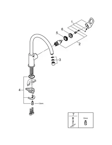 Смеситель кухни Grohe BauLoop 31368000 - almatherm.kz