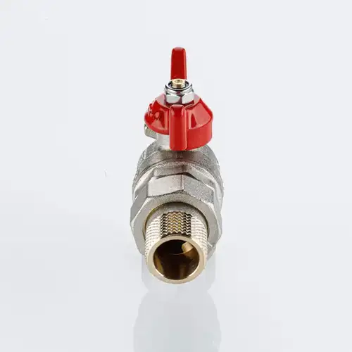 Кран шаровой угловой со сгоном ВР-НР 1" с бабочкой ГОСТ Valtec - almatherm.kz