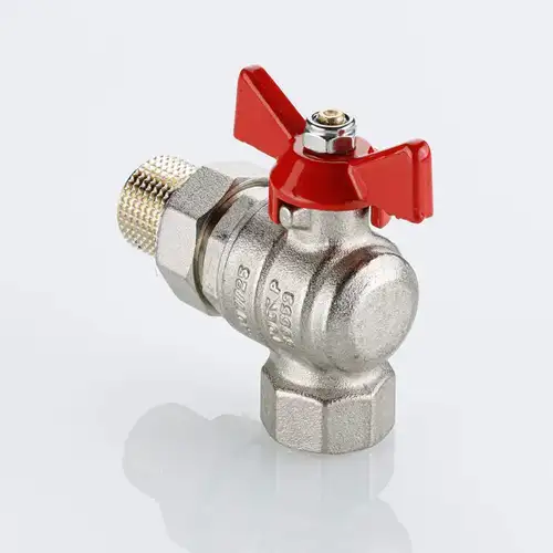 Кран шаровой угловой со сгоном ВР-НР 1" с бабочкой ГОСТ Valtec - almatherm.kz