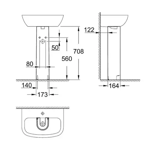 Пьедестал Grohe Bau Ceramic 39425000 - almatherm.kz