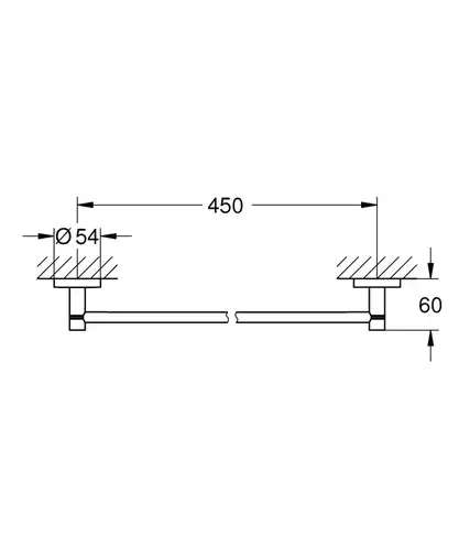 Полотенцедержатель широкий 500 мм холодный рассвет матовый Grohe Essentials 40688GN1 - almatherm.kz