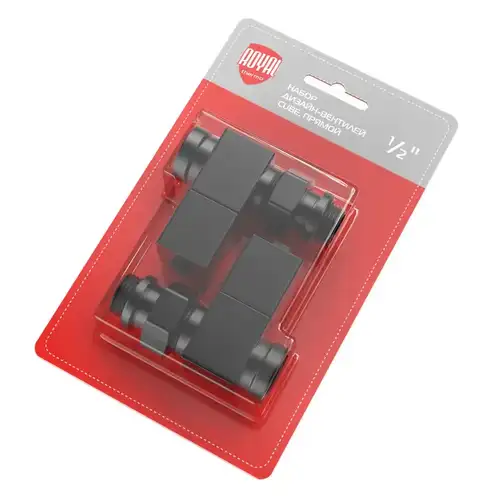 Набор дизайн-вентилей CUBE, прямой (черный) 1/2" Royal Thermo - almatherm.kz