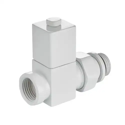 Набор дизайн-вентилей CUBE, прямой (белый) 1/2" Royal Thermo - almatherm.kz