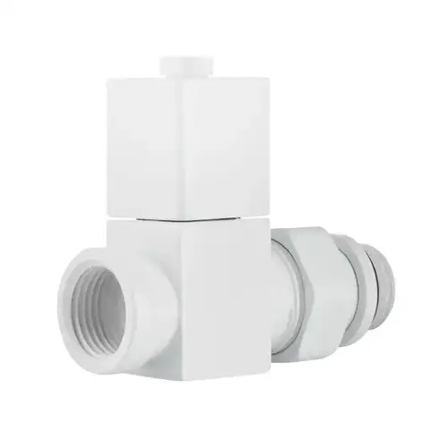 Набор дизайн-вентилей CUBE, прямой (белый) 1/2" Royal Thermo - almatherm.kz