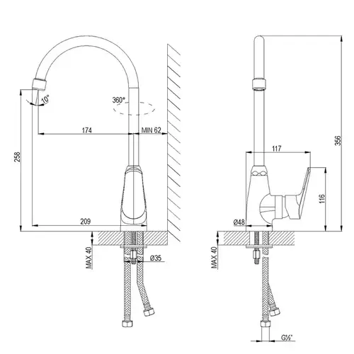 Смеситель кухни Lemark Partner LM6555C - almatherm.kz