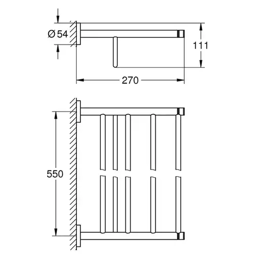 Полка для полотенец 550 мм Grohe Essentials 40800001 - almatherm.kz