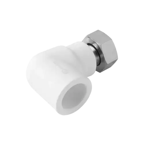 Отвод ППР с накидной гайкой белый 20x1/2" Aqualink - almatherm.kz