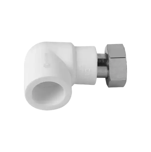 Отвод ППР с накидной гайкой белый 20x1/2" Aqualink - almatherm.kz