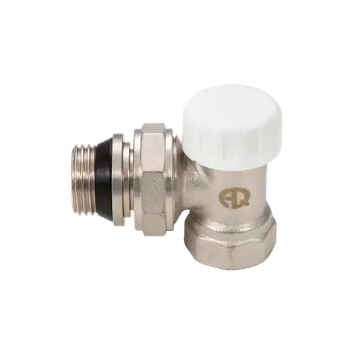 Клапан радиаторный настроечный угловой 1/2" с уплотнением Aqualink - almatherm.kz