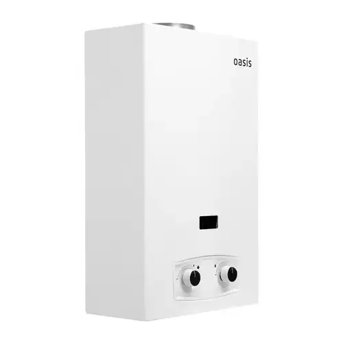 Водонагреватель газовый проточный 10 л/мин (пьезорозжиг) Oasis P-20W - almatherm.kz