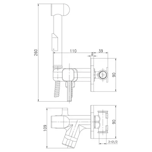 Смеситель гигиенический встраиваемый Соло LM7165C Lemark - almatherm.kz