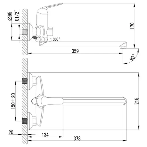Смеситель ванны Lemark Plus Advance LM1251C - almatherm.kz