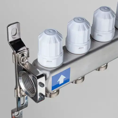 Коллекторная группа с расходомерами 2 выхода 1"х3/4" НЕРЖ 579 Valtec - almatherm.kz