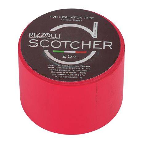 Скотч ПВХ 50 мм * 25 м красный Rizzolli Scotcher - almatherm.kz