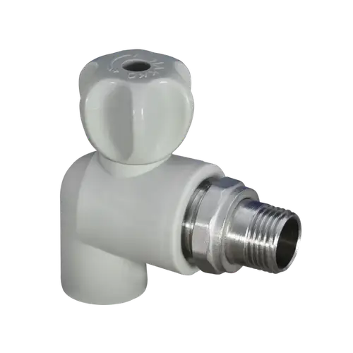 Клапан радиатора угловой ППР серый 25x3/4" - almatherm.kz