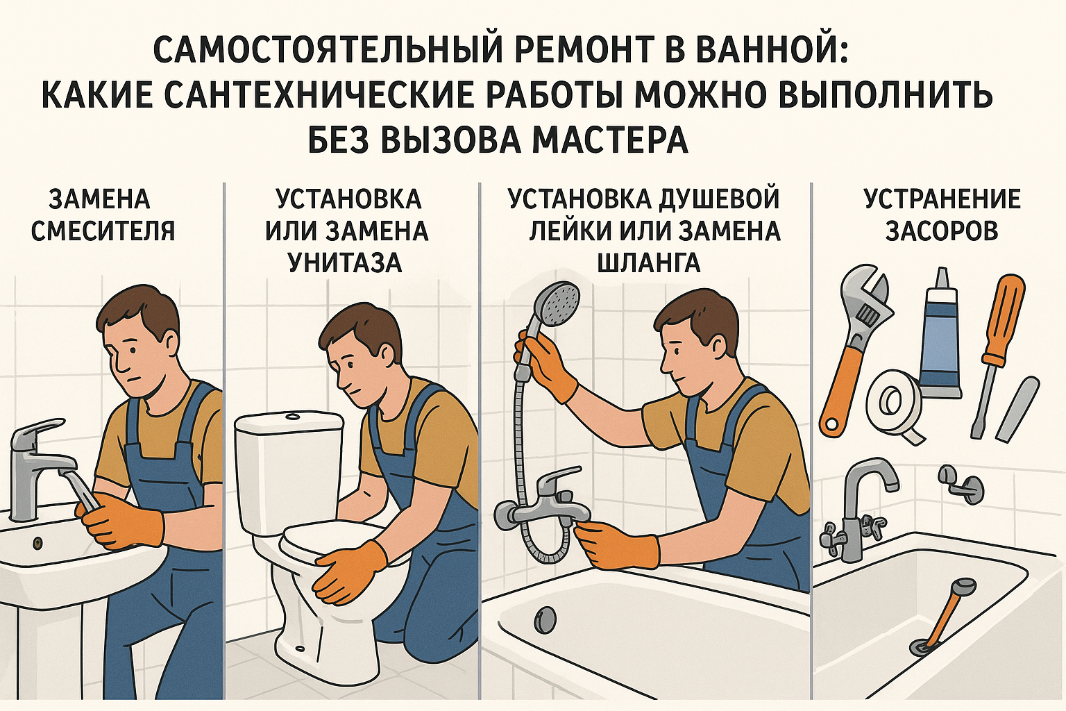 Самостоятельный ремонт в ванной: какие сантехнические работы можно выполнить без вызова мастера - almatherm.kz
