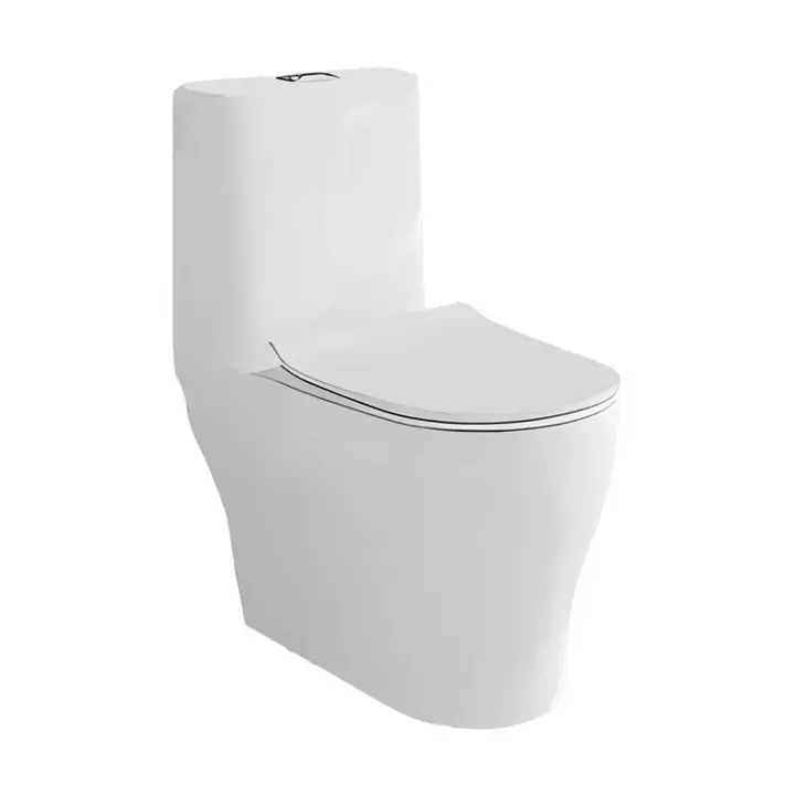 Унитаз моноблок выпуск прямой Saniteco YHJ-8025 белый - Изображение 1 - almatherm.kz