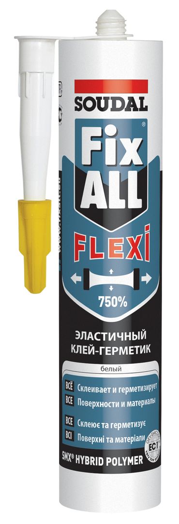 Клей-герметик 290 мл белый FixAll Flexi Soudal - Изображение 1 - almatherm.kz