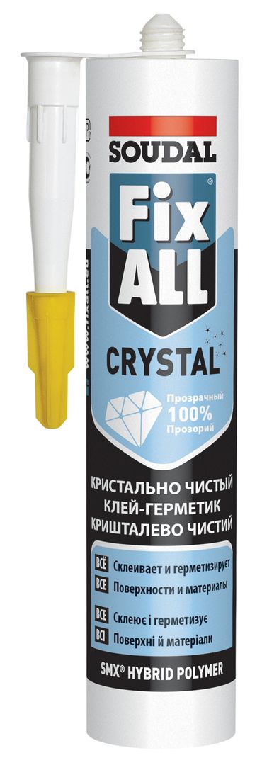 Клей-герметик 290 мл Fix All Crystal бесцветный Soudal - Изображение 1 - almatherm.kz