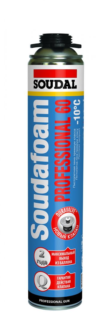 Пена монтажная пистолетная 750 мл зимняя Soudafoam 60 Soudal - Изображение 1 - almatherm.kz
