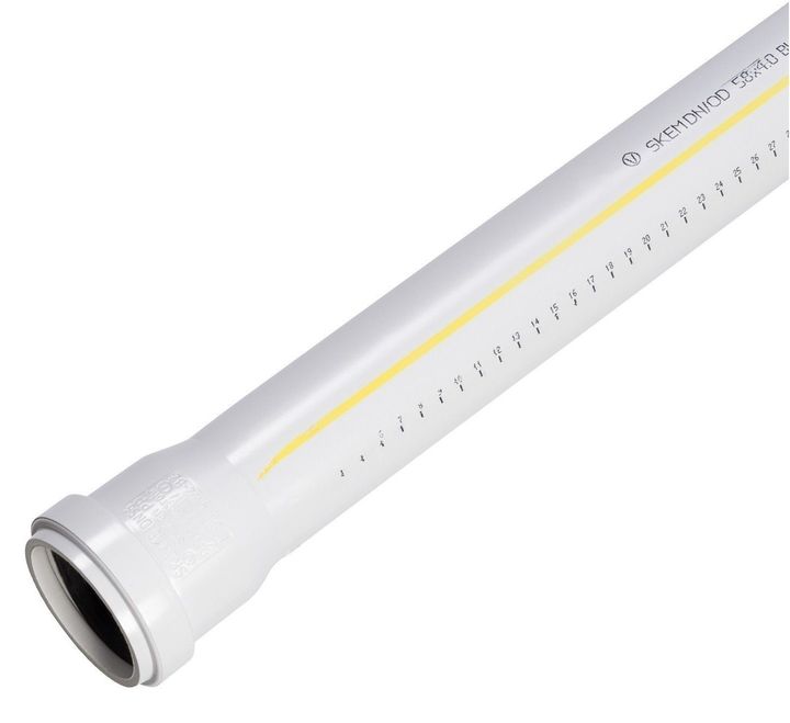 Труба канализационная ПВХ (5.3) бесшумная 110x3000 SKEM Ostendorf - Изображение 1 - almatherm.kz