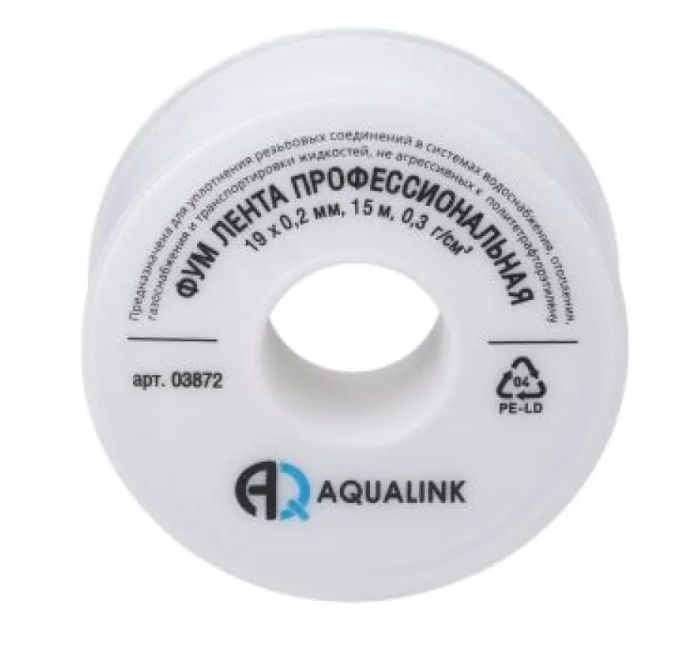 Лента Фум 19мм (0,1мм*15м) Aqualink