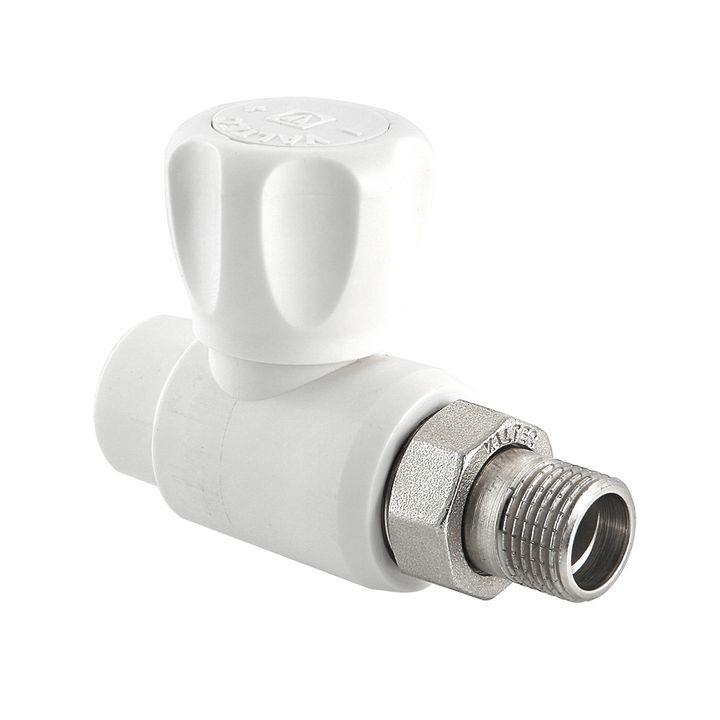 Кран радиатора прямой ППР белый 25x3/4" Valtec - Изображение 1 - almatherm.kz