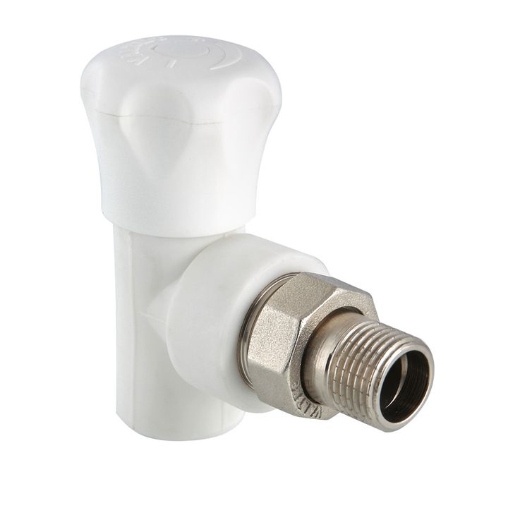 Клапан радиатора угловой ППР усиленный белый 20x1/2" Valtec - Изображение 1 - almatherm.kz